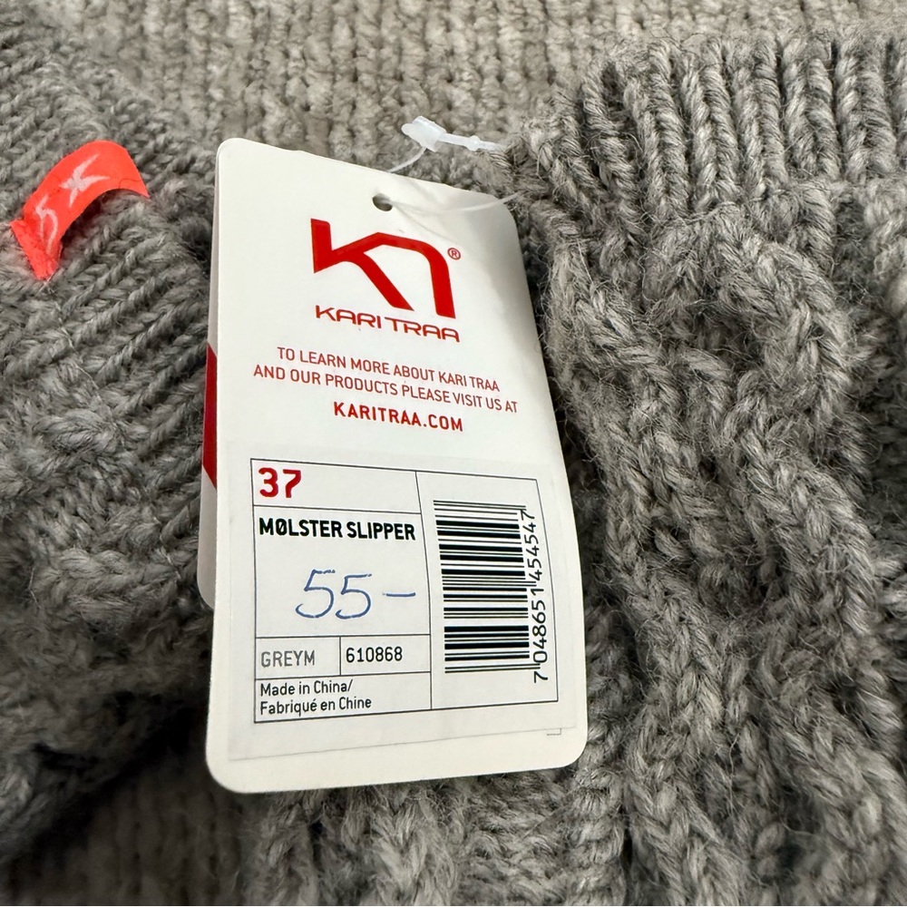 Kari Traa Molster Wool Knit Slippers Gray EU 37 Cozy Nordic - Picture 4 of 6